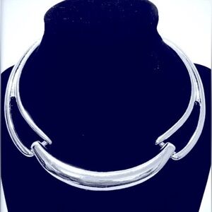 Pandora Bold Elements SIL Tone Cable Collar Necklace for Ladies w/ Claw Clasp